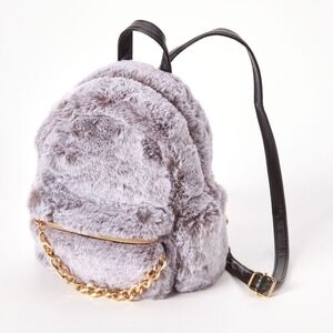 Faux Fur Mini Backpack (Like New Condition)